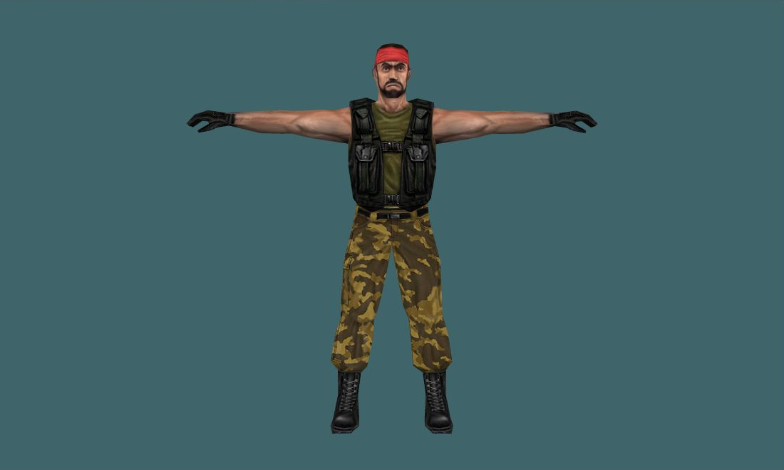 Original CS Player Models — guerilla — Human Model - front - GoldSrc Studio preview