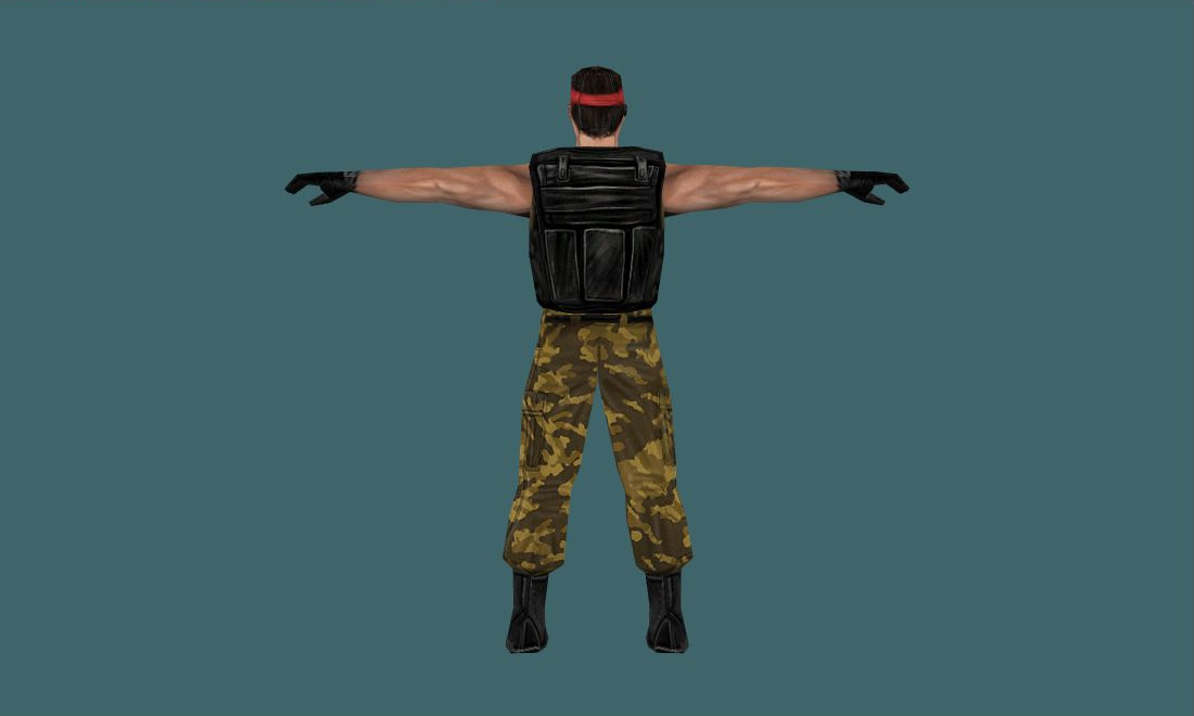 Original CS Player Models — guerilla — Human Model - back - GoldSrc Studio preview