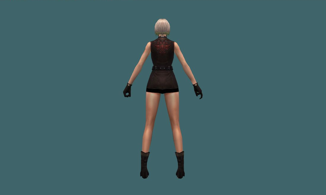 Jennifer (Uniform) - Human Model - back - GoldSrc Studio preview
