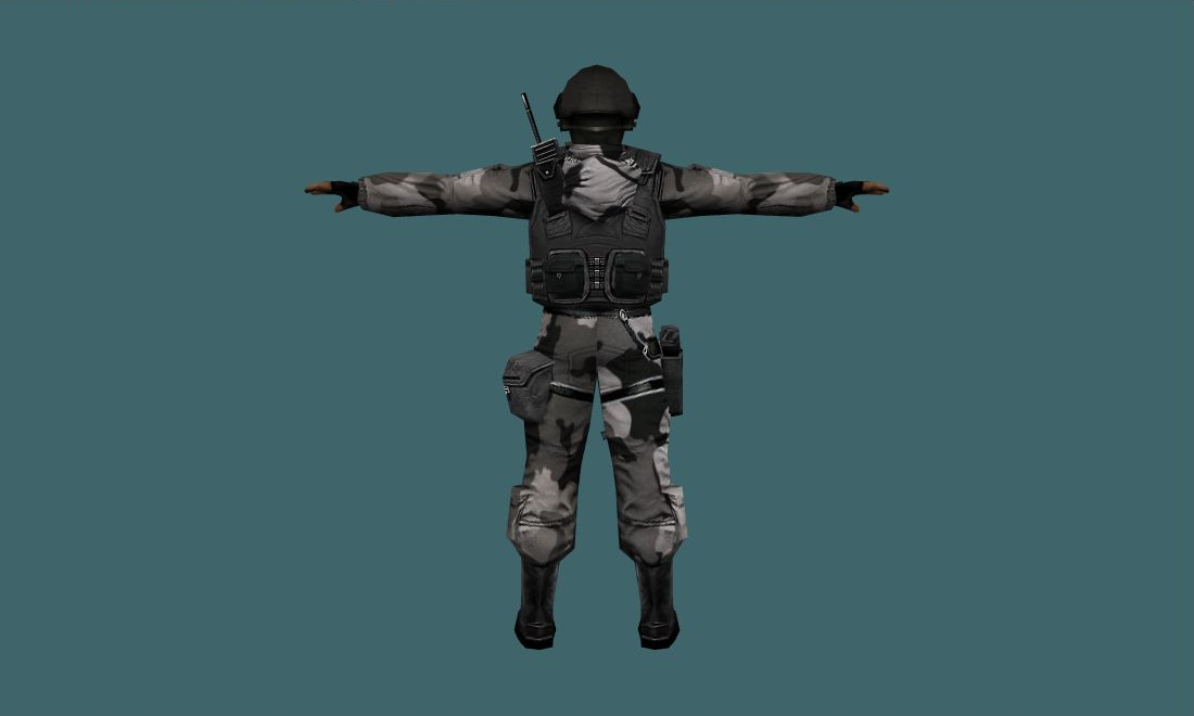 Winter Camo Counter-Terrorists — sas — Human Model - back - GoldSrc Studio preview