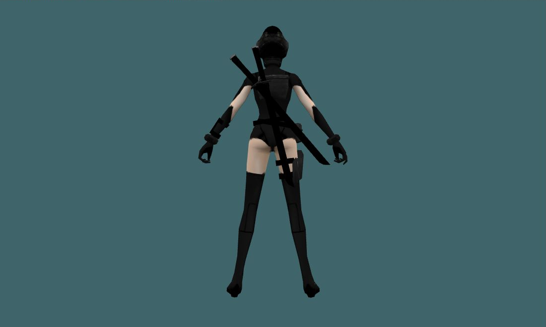 Assassin (Dark) - Human Model - back - GoldSrc Studio preview