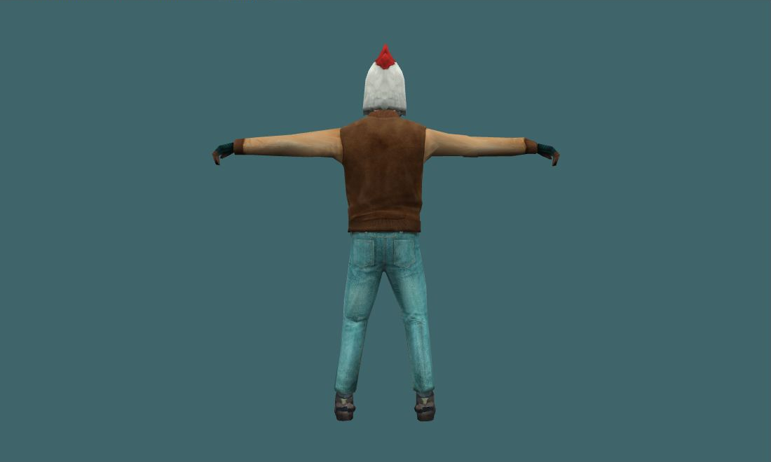 Rooster - Human Model - back - GoldSrc Studio preview