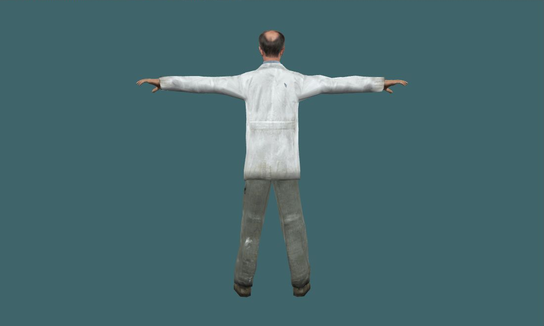 HL2 Kleiner — Human Model - back - GoldSrc Studio preview