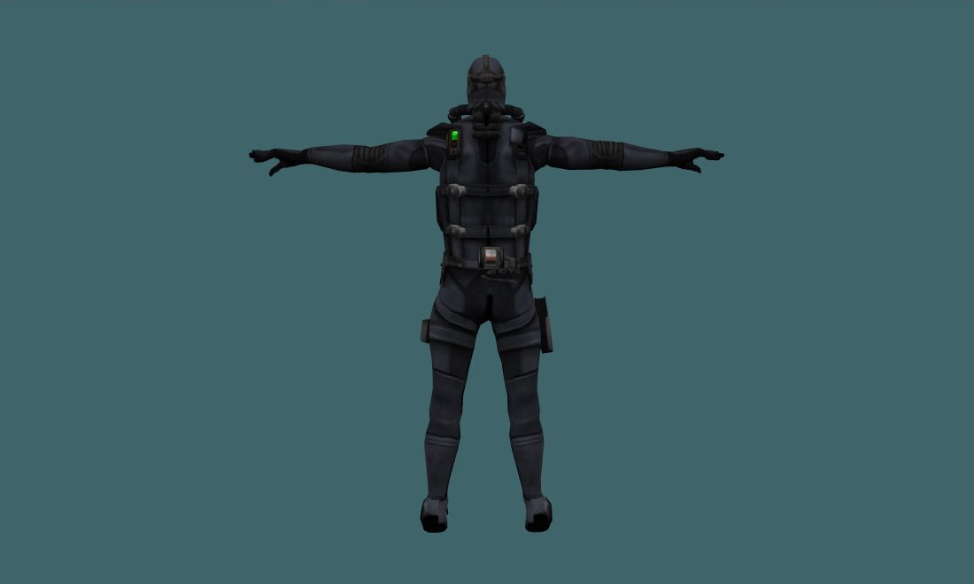 Sam Fisher - Human Model - back - GoldSrc Studio preview