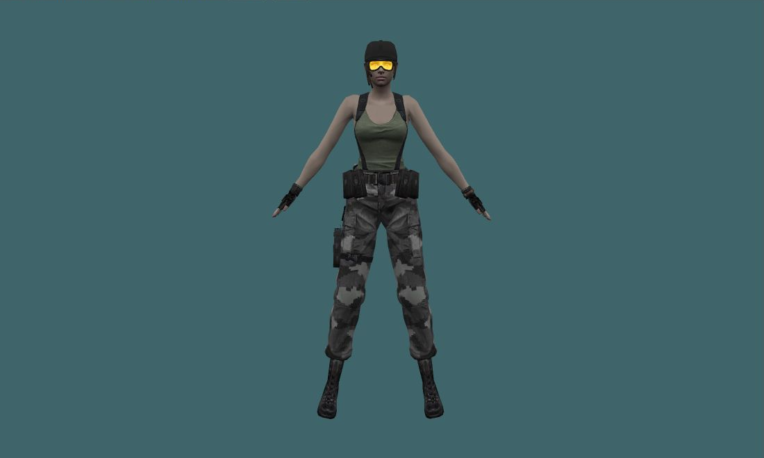 Jill Valentine (Glass) - Human Model - front - GoldSrc Studio preview