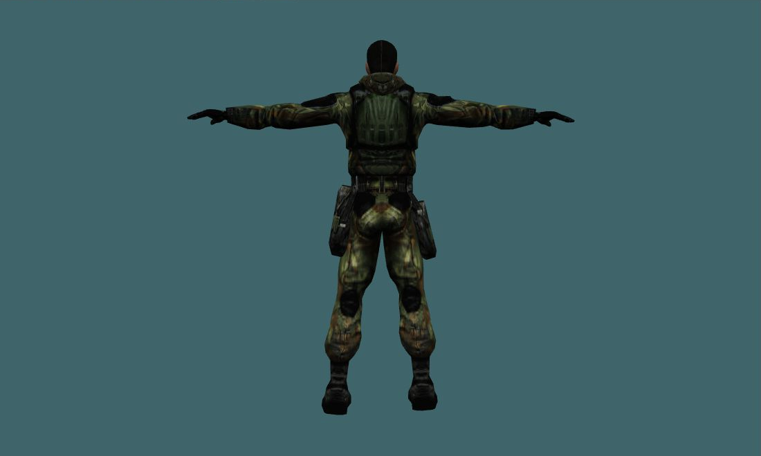 Vano - Human Model - back - GoldSrc Studio preview