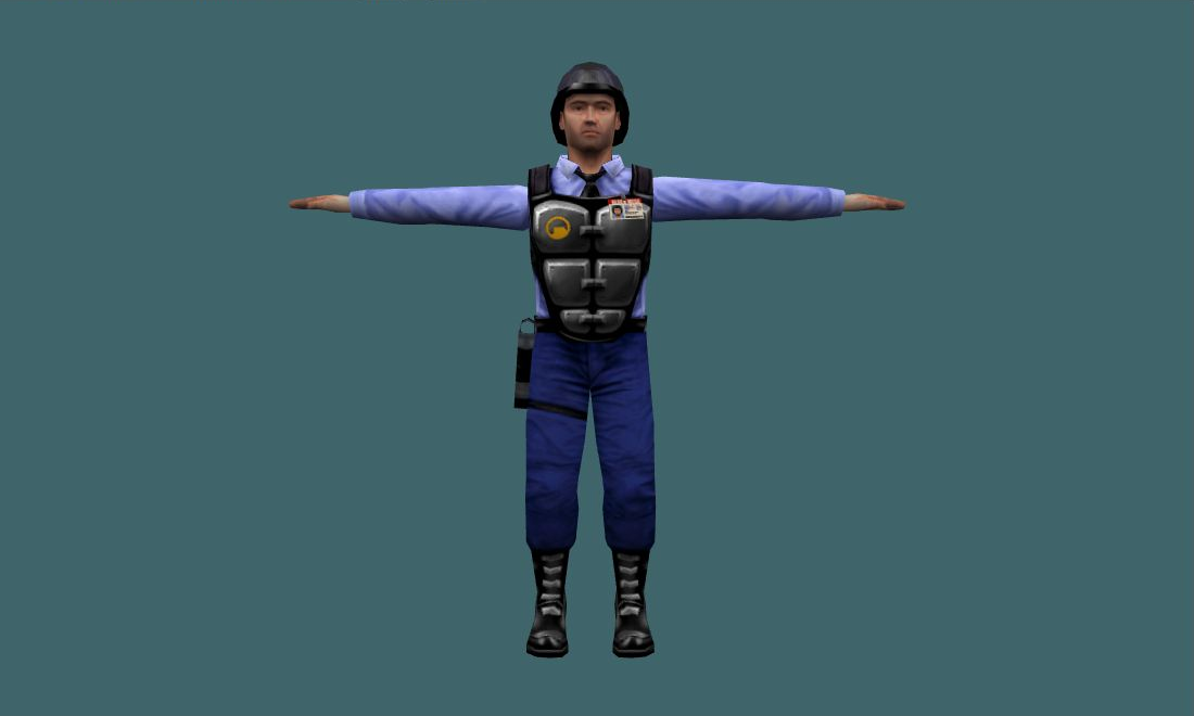 Barney - Human Model - front - GoldSrc Studio preview