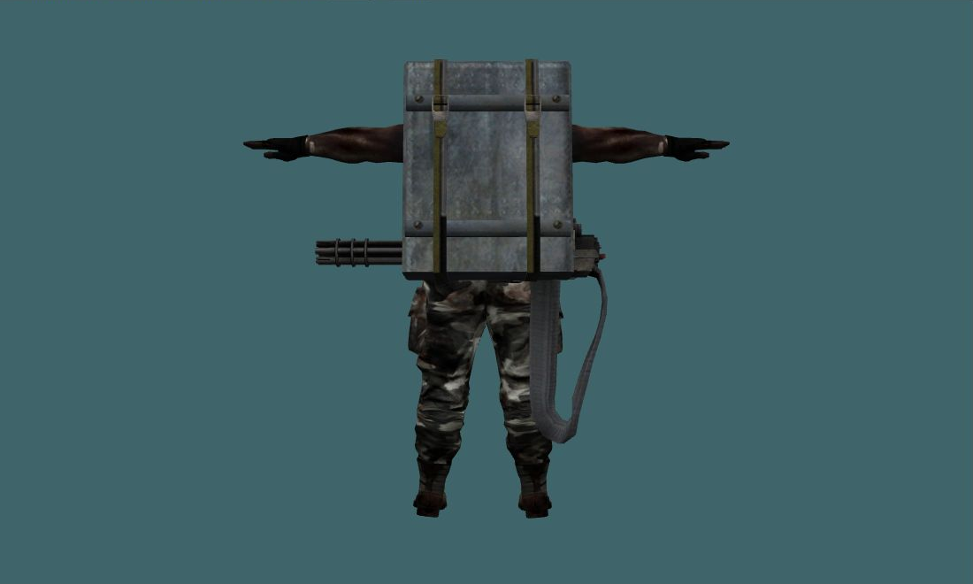 Gatling Gun Majini - Human Model - back - GoldSrc Studio preview