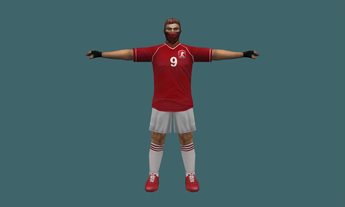 Red-Xmas Footballer - Human Model - front - GoldSrc Studio preview