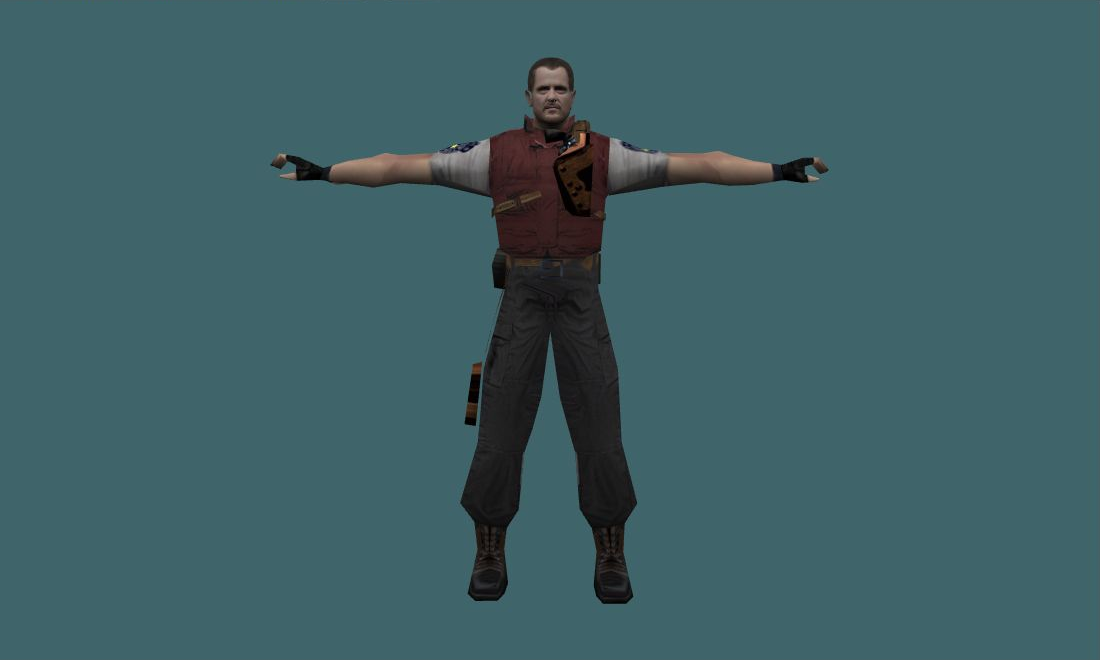 Barry Berton - Human Model - front - GoldSrc Studio preview