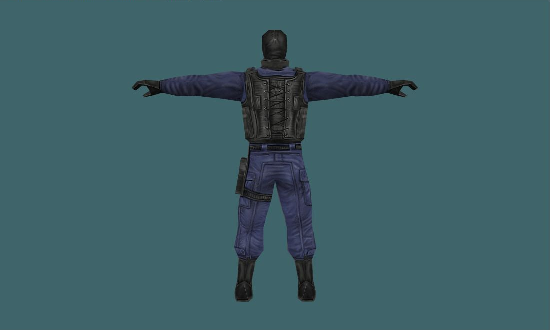 Original CS Player Models — gign — Human Model - back - GoldSrc Studio preview
