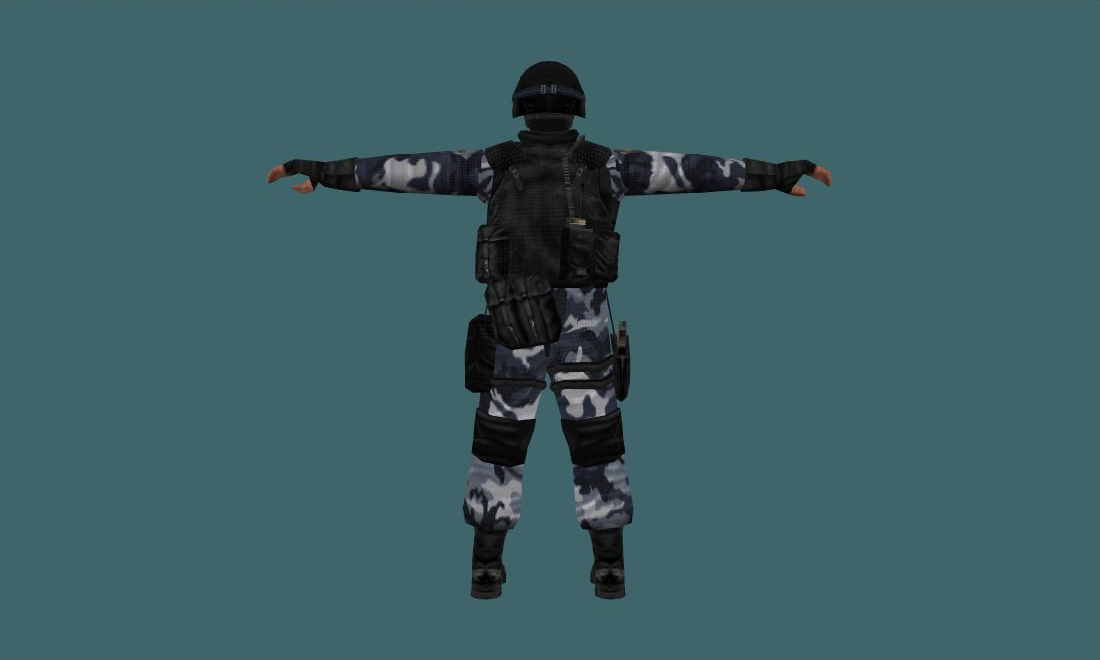Russian Spetsnaz Blue Camo — Human Model - back - GoldSrc Studio preview