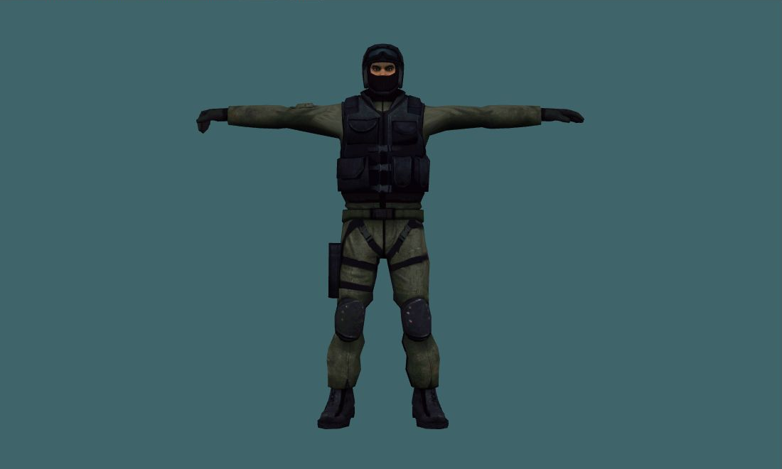 CSS Beta Urban — Human Model - front - GoldSrc Studio preview