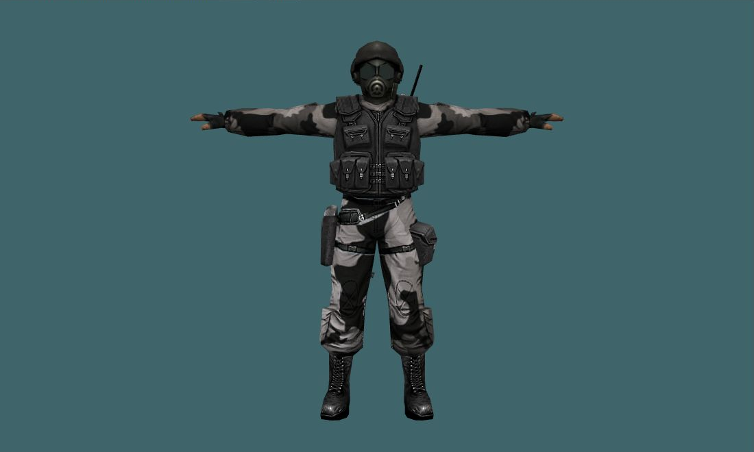 Winter Camo Counter-Terrorists — sas — Human Model - front - GoldSrc Studio preview