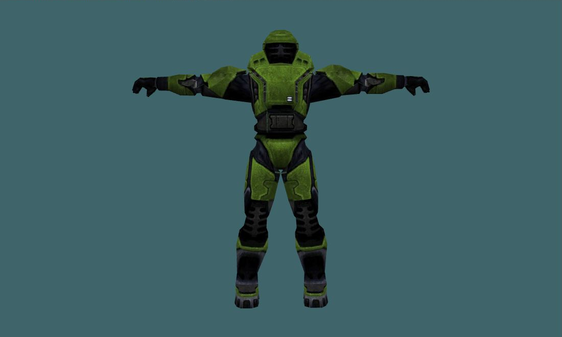 Halo player model — urban — Human Model - back - GoldSrc Studio preview