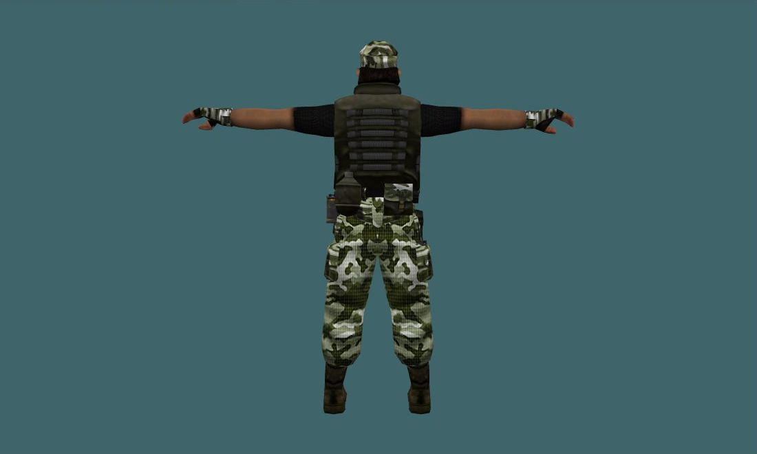Guerilla Warfare — Human Model - back - GoldSrc Studio preview