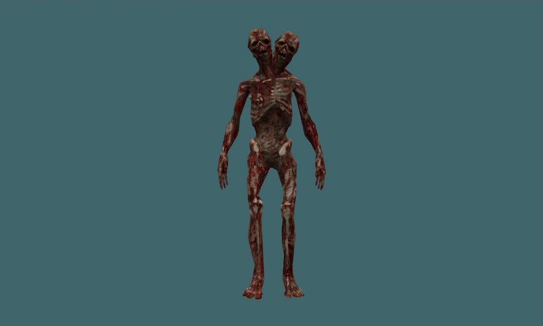 2 Head Ghoul - Zombie - front - GoldSrc Studio preview