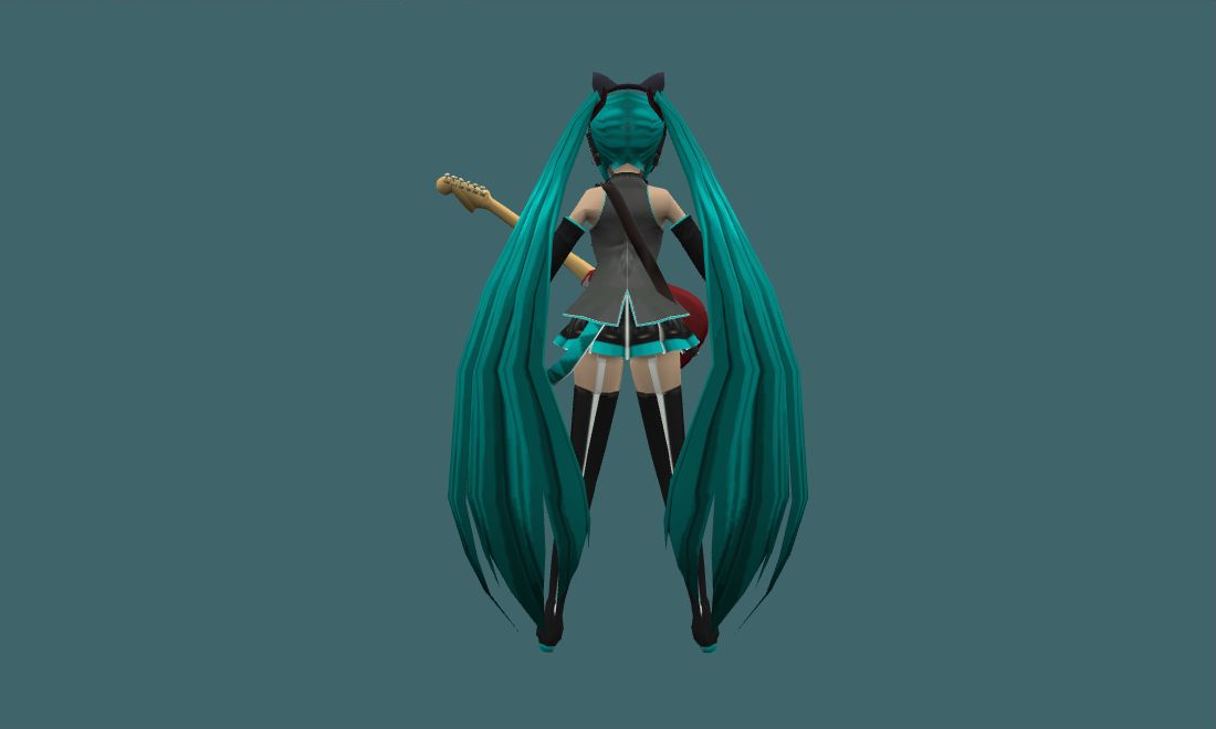 Miku (Rock Star) - Human Model - back - GoldSrc Studio preview