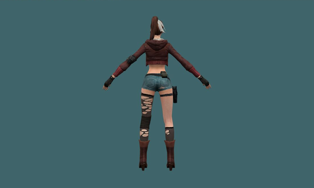 Xiah - Human Model - back - GoldSrc Studio preview