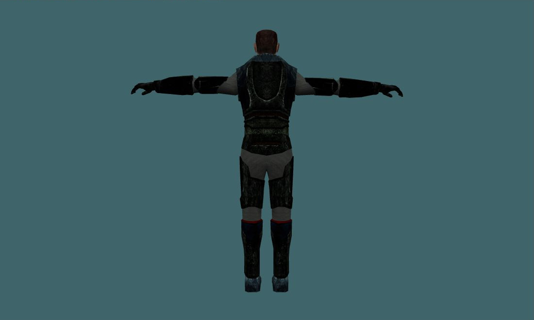 Gordon Freeman (Dark) - Human Model - back - GoldSrc Studio preview