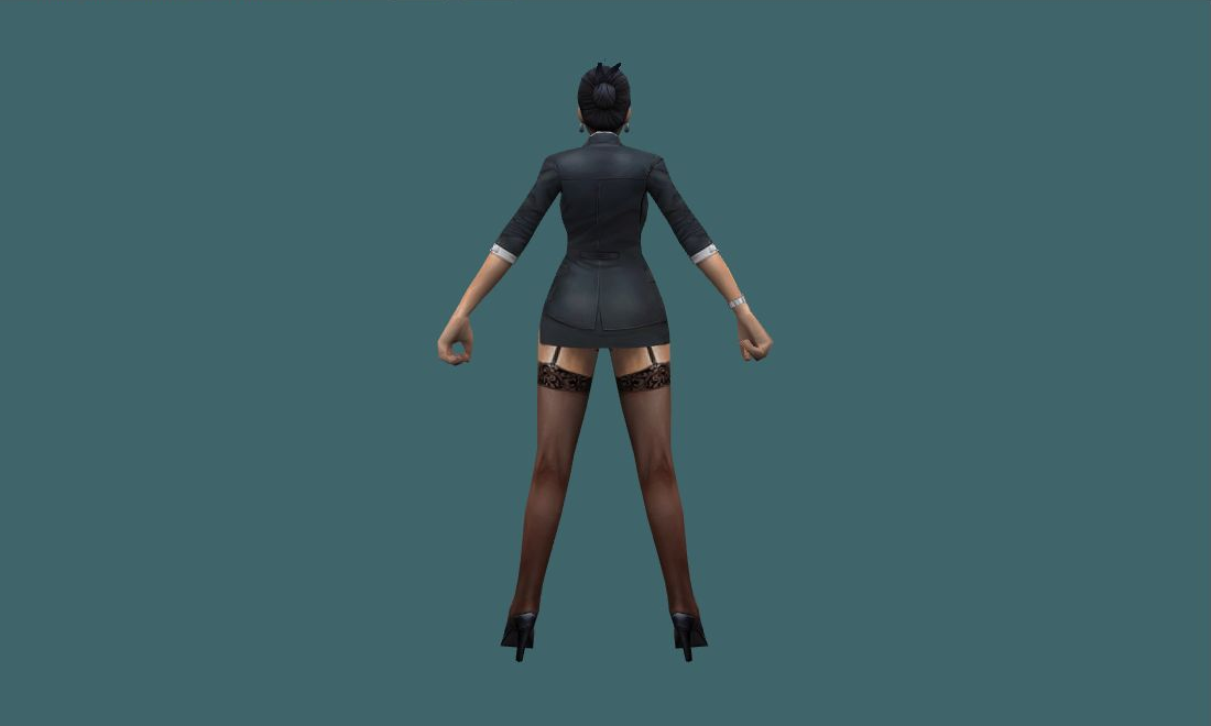 Choi Ji Yoon - Human Model - back - GoldSrc Studio preview
