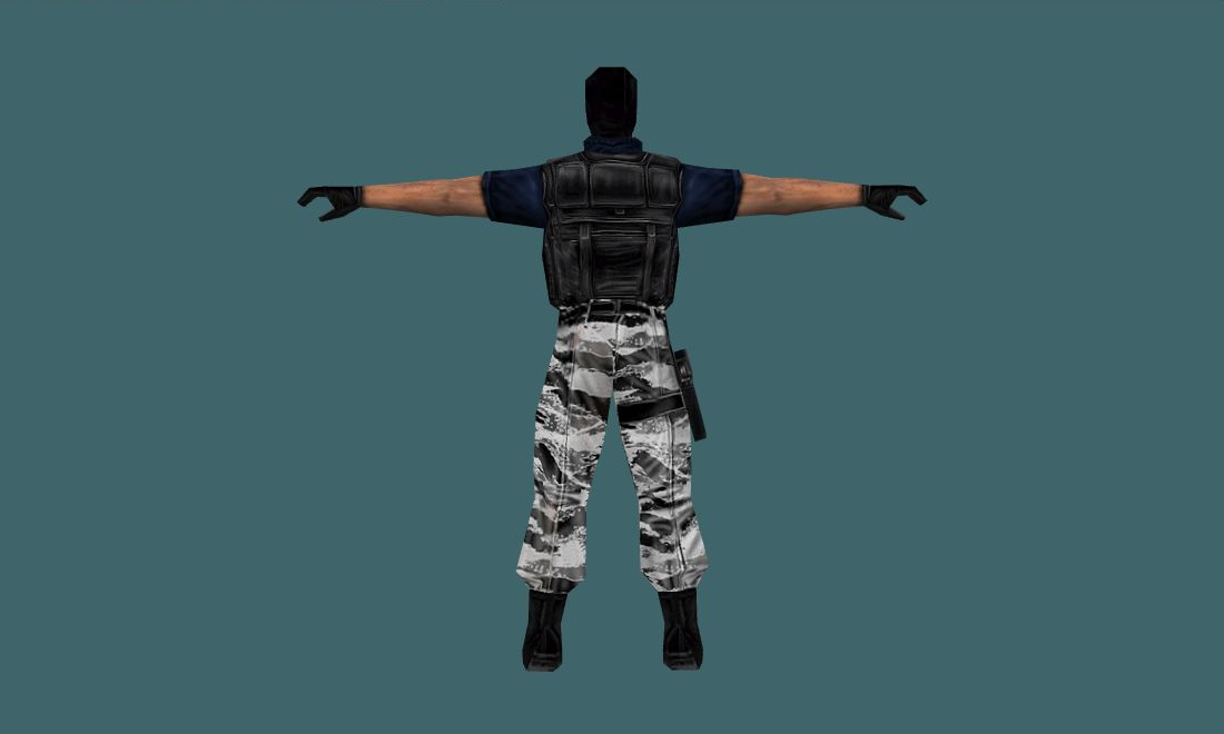 Original CS Player Models — terror — Human Model - back - GoldSrc Studio preview