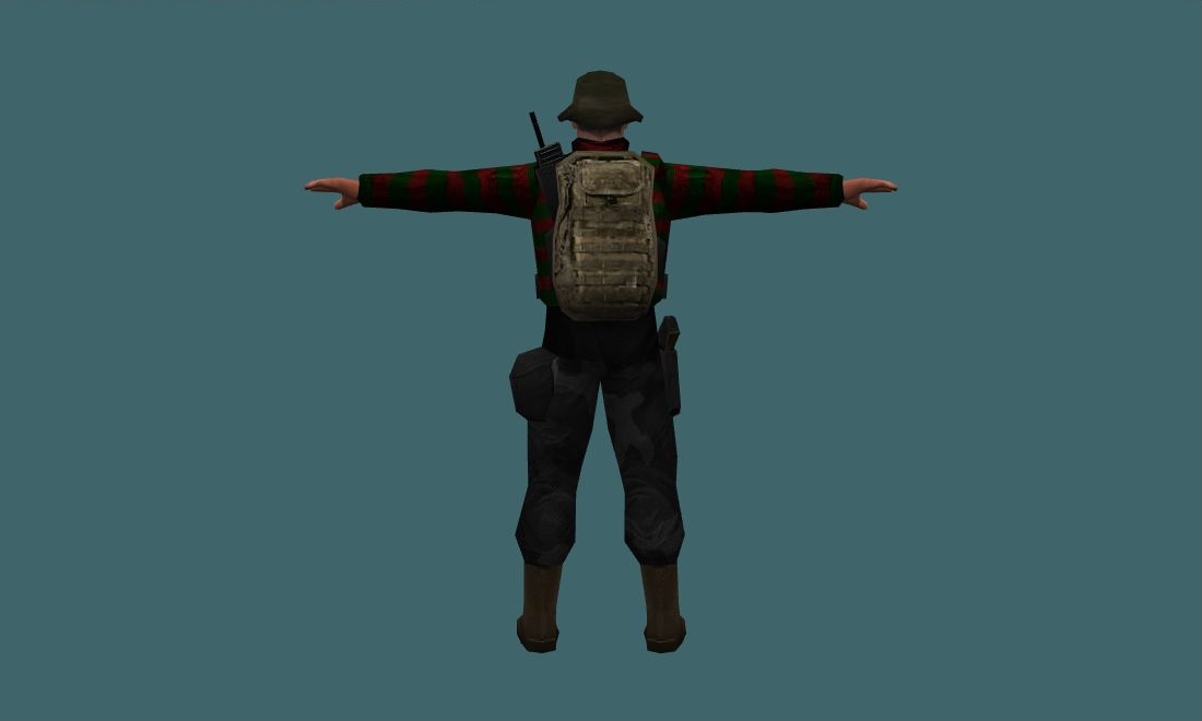 Freddy Krueger - Human Model - back - GoldSrc Studio preview