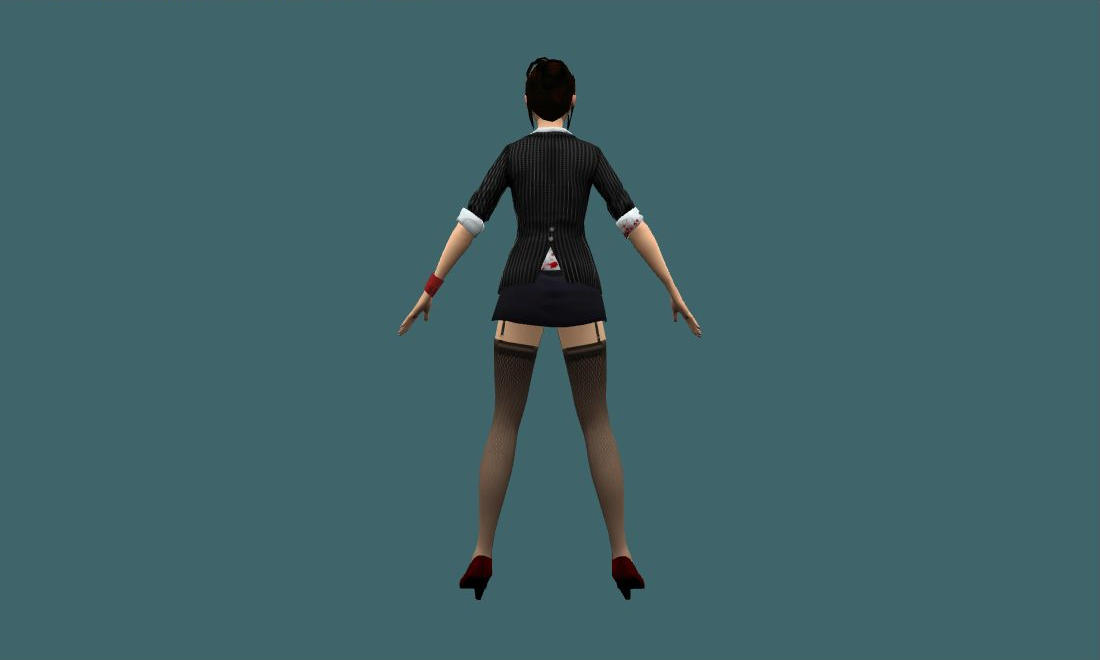 Clara - Human Model - back - GoldSrc Studio preview