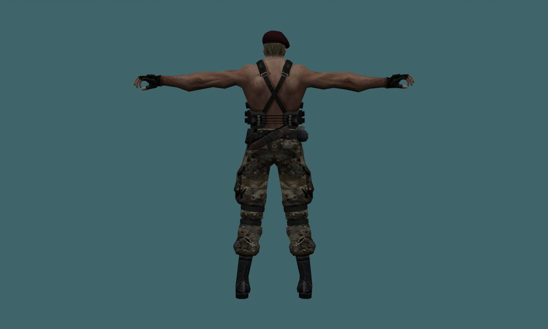Jack Krauser - Human Model - back - GoldSrc Studio preview