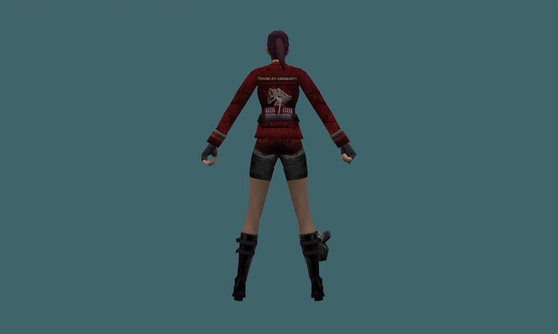 Claire (Red) - Human Model - back - GoldSrc Studio preview