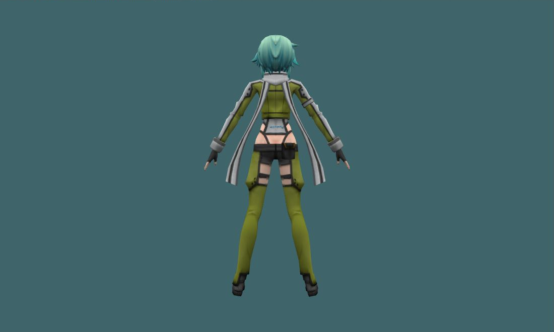 Sinon from SAO - Human Model - back - GoldSrc Studio preview