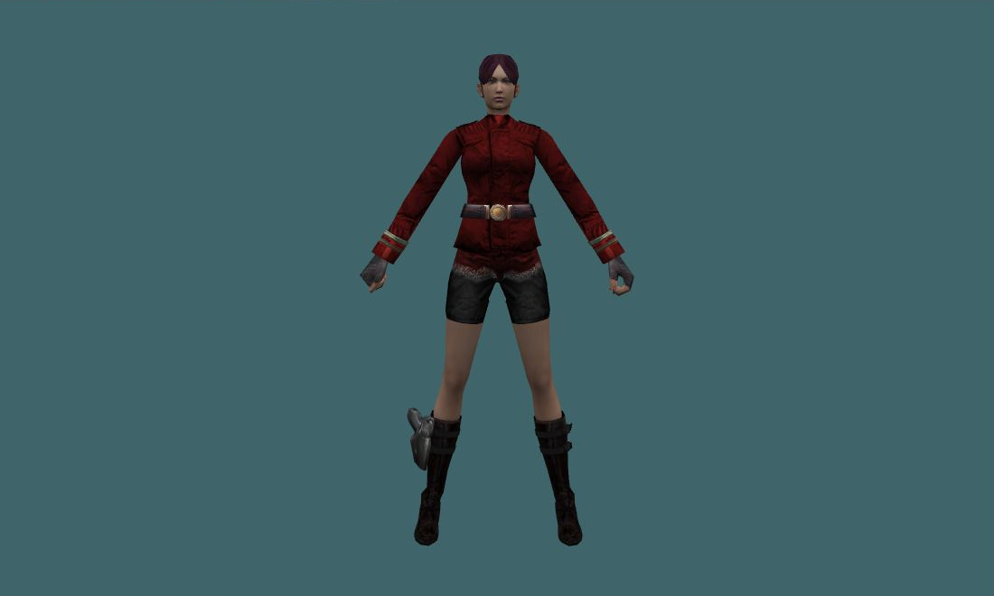 Claire (Red) - Human Model - front - GoldSrc Studio preview
