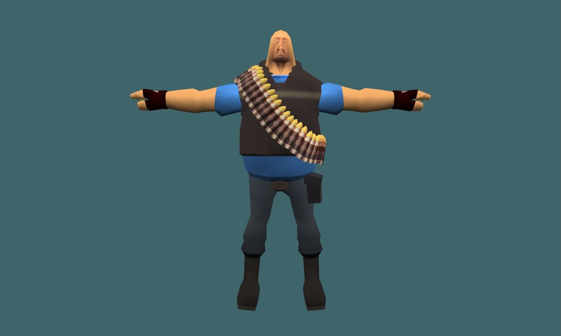 TF2 Heavy - Human Model - front - GoldSrc Studio preview