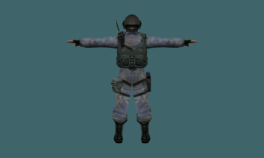 sas — Human Model - back - GoldSrc Studio preview