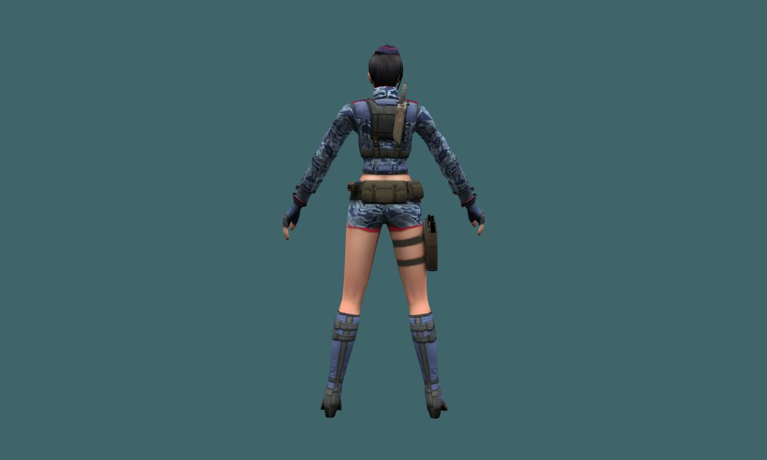 hide - Human Model - back - GoldSrc Studio preview