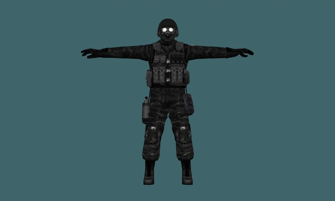 sas — sas — Human Model - front - GoldSrc Studio preview