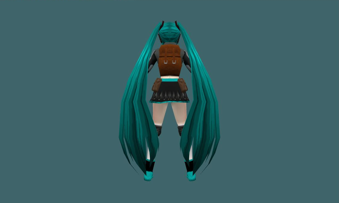 Hatsune Miku - Human Model - back - GoldSrc Studio preview