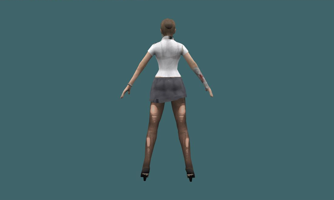 Stewardess girl - Human Model - back - GoldSrc Studio preview