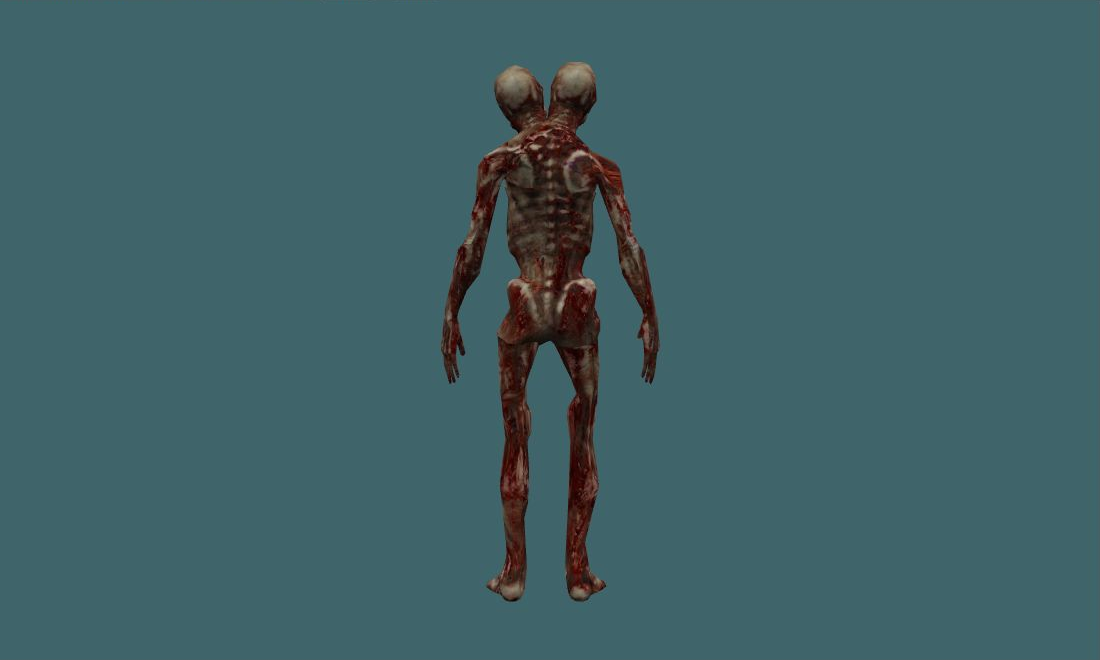 2 Head Ghoul - Zombie - back - GoldSrc Studio preview