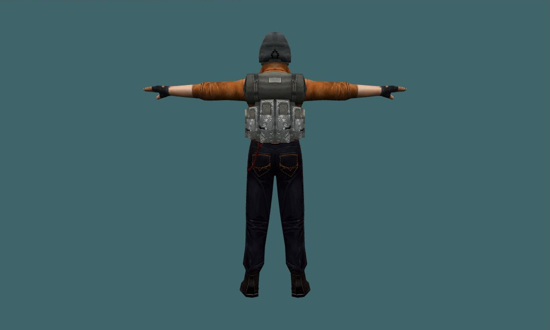 Gerrard (Mask) - Human Model - back - GoldSrc Studio preview