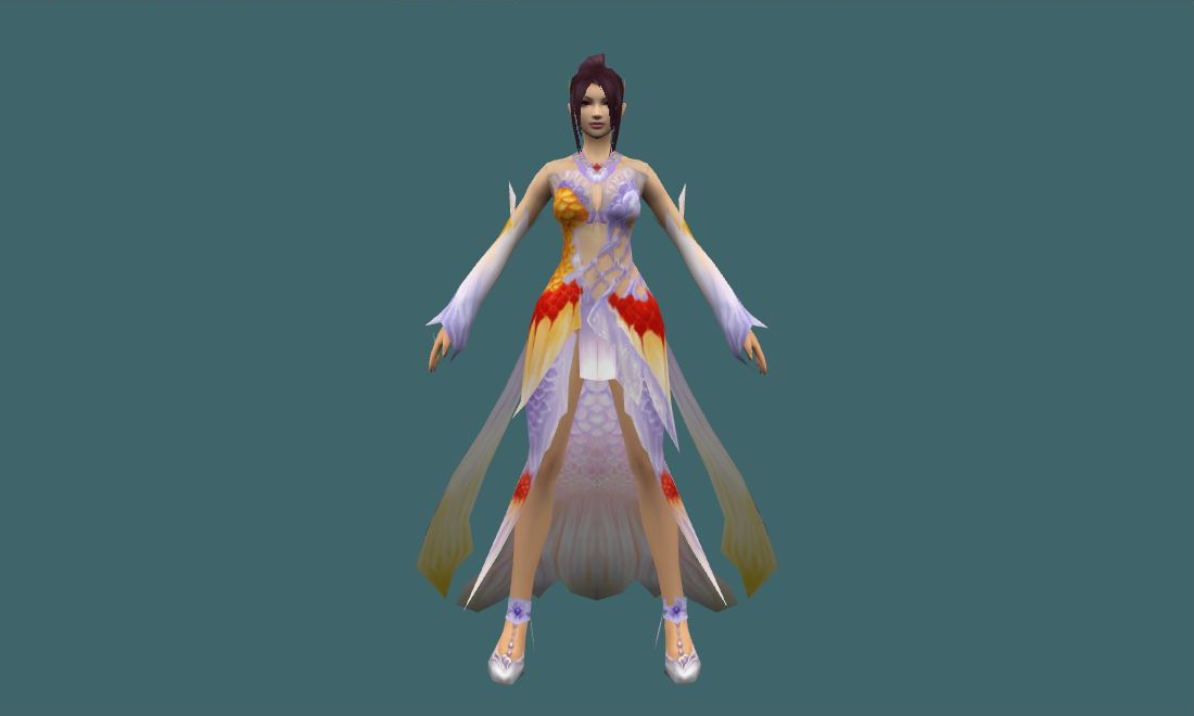 Fire Bird girl - Human Model - front - GoldSrc Studio preview