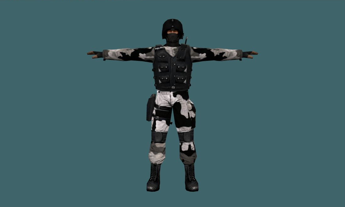 Winter Camo Counter-Terrorists — gsg9 — Human Model - front - GoldSrc Studio preview