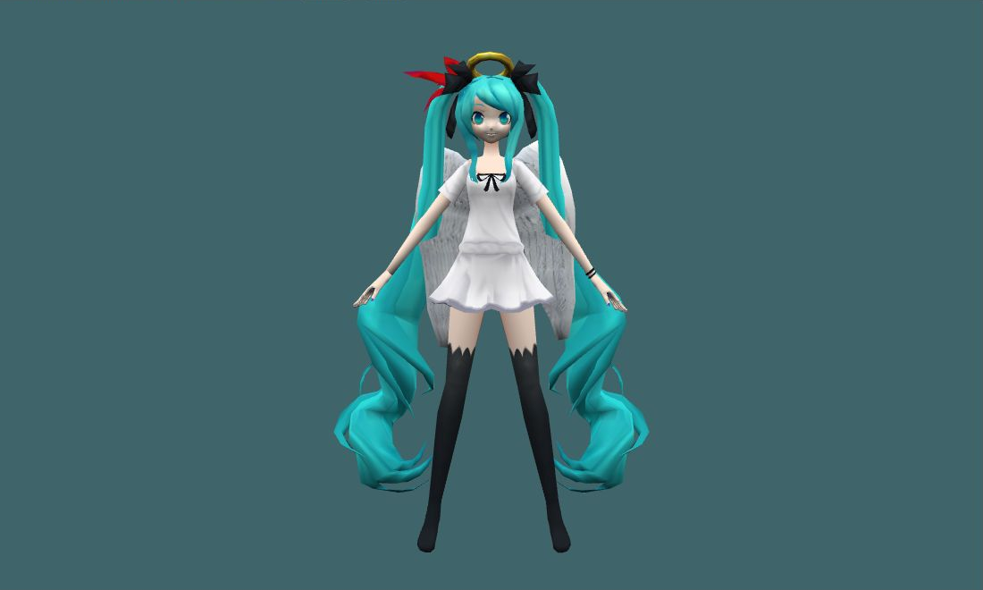 Hatsune Miku Angel - Human Model - front - GoldSrc Studio preview