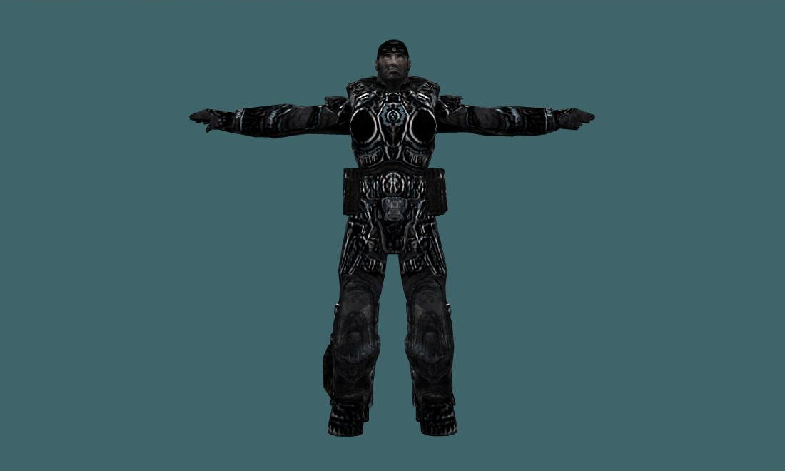Marcus Fenix (Dark) - Human Model - front - GoldSrc Studio preview