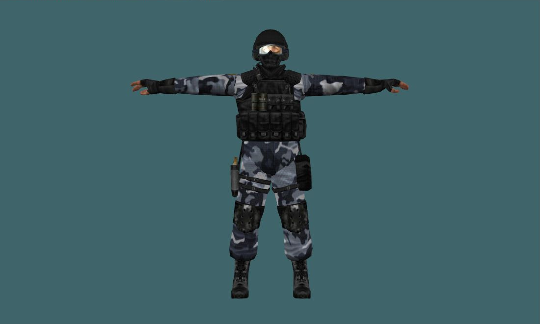 Russian Spetsnaz Blue Camo — Human Model - front - GoldSrc Studio preview