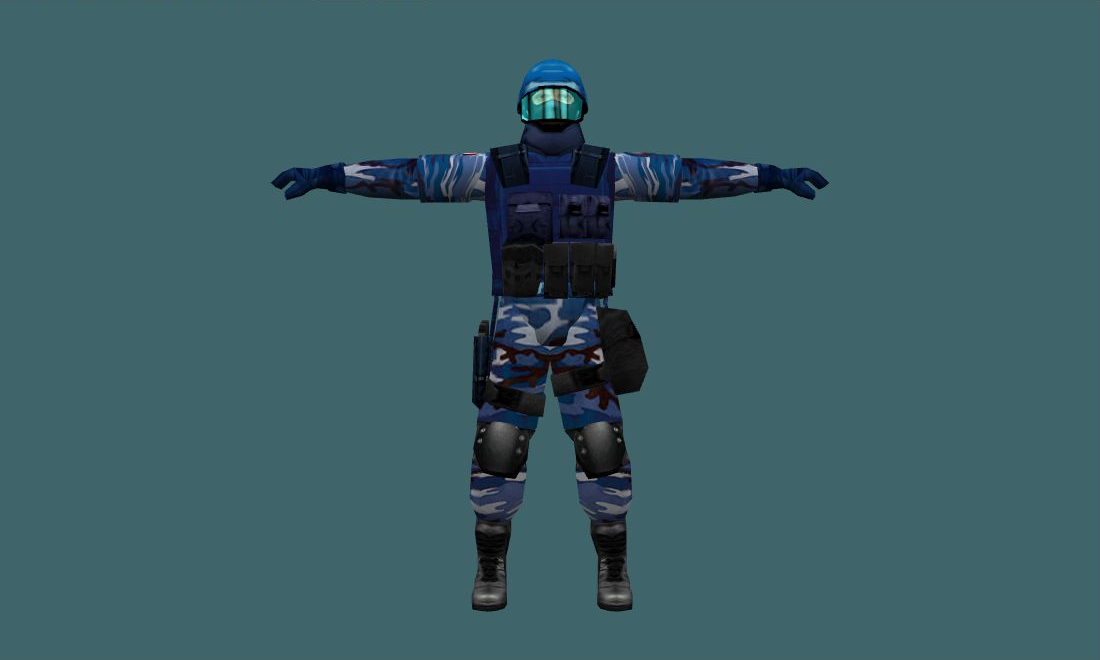 Sky Blue Camo - Human Model - front - GoldSrc Studio preview