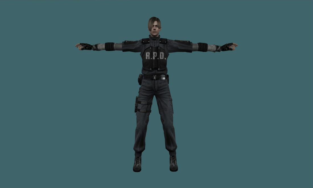 Resident Evil 2 - Leon RPD — Human Model - front - GoldSrc Studio preview