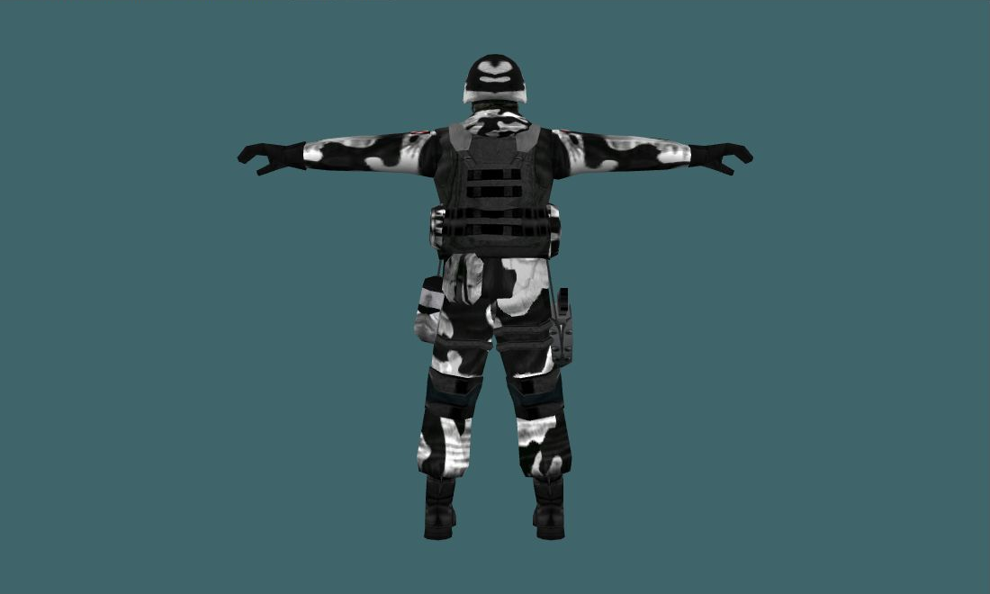 RE umbrella sas — Human Model - back - GoldSrc Studio preview