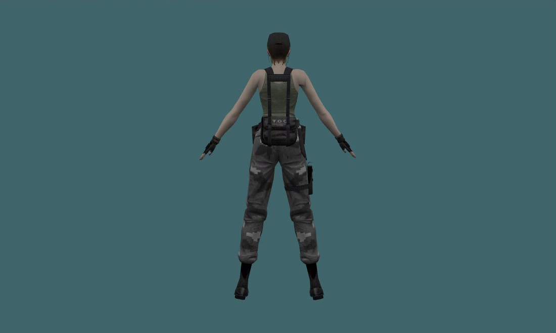 Jill Valentine (Glass) - Human Model - back - GoldSrc Studio preview