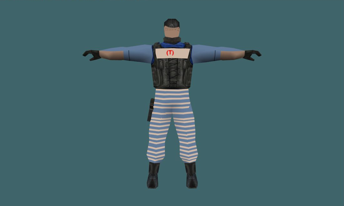 JailModel — Human Model - back - GoldSrc Studio preview